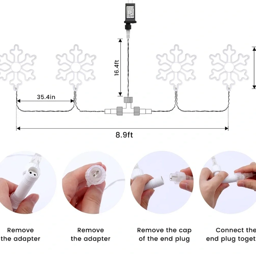 Snowflake String Lights - Warm White